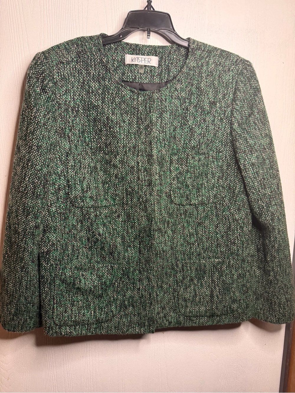 Kasper Green Textured Tweed Blazer